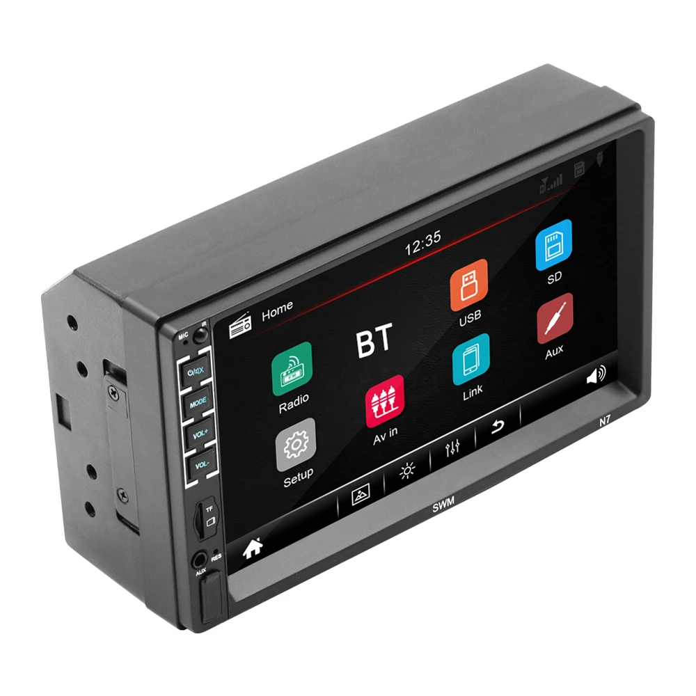 7 дюймов Bluetooth Bt стерео Мультимедийный Плеер сенсорный экран авторадио FM AUX аудио головное устройство MP5 плеер дистанционное управление N7 автомобильное радио