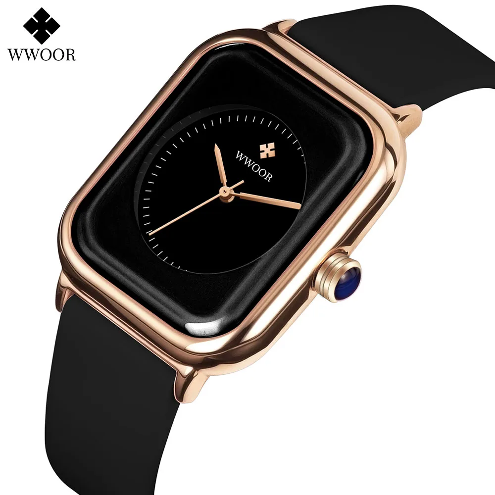 WWOOR New Fashion Watch Women Watches Ladies Casual Silicone Women Bracelet Watches Female Waterproof Clocks Relogio Feminino