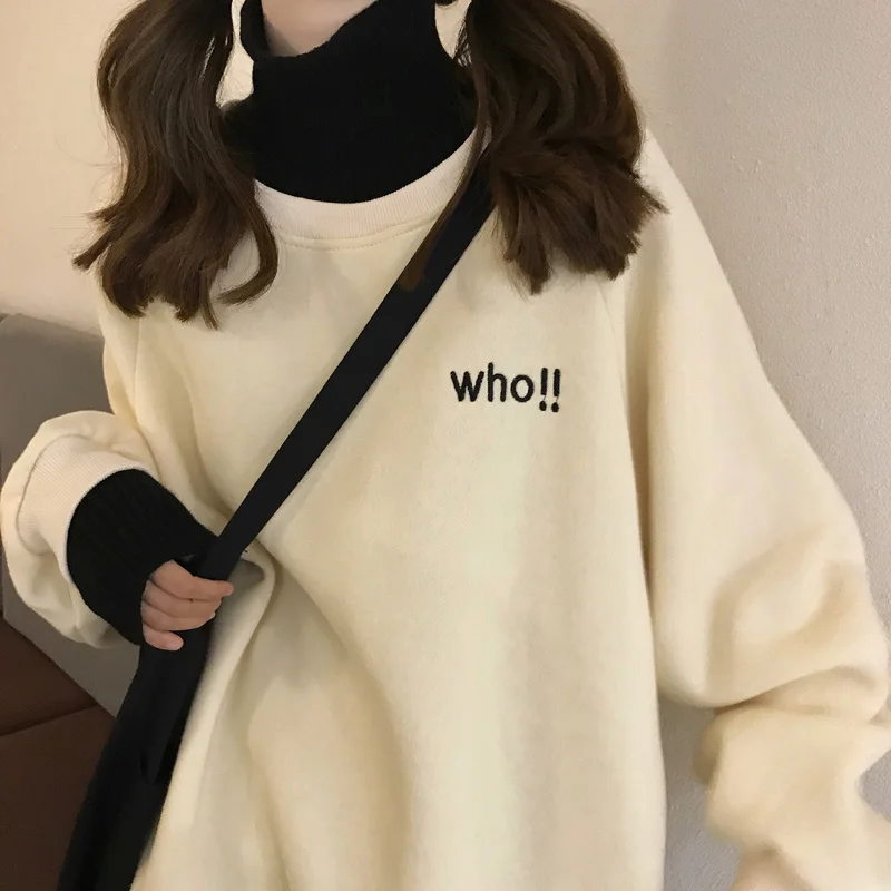 Женские пуловеры, свитшоты, толстовки, корейский Ulzzang Harajuku, Поддельные 2, флисовая толстовка с длинным рукавом, Женская Повседневная Толстовка, топы