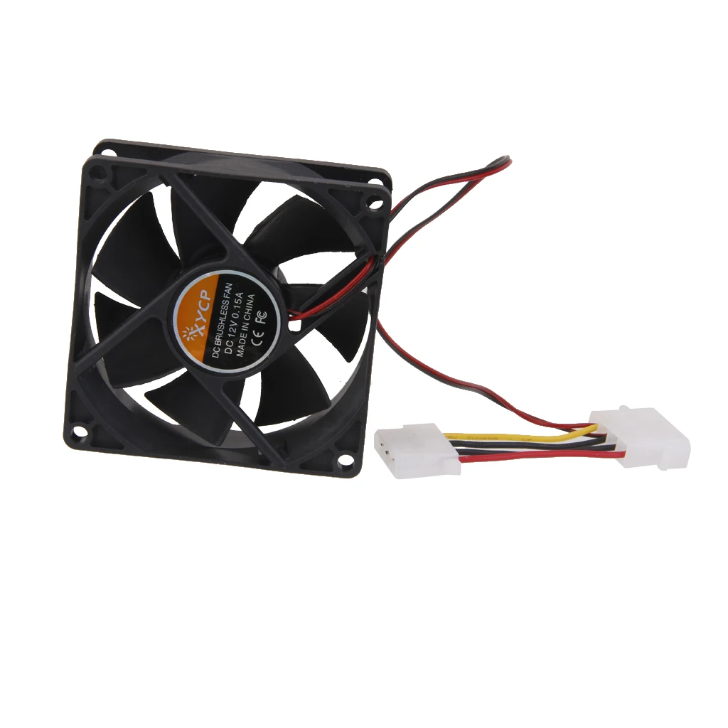 DC 12V 2Pin Brushless Cooling Case Fan Cooler 80x25mm For Computer PC IDE CPU