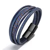 ZOSHI Braided Blue Color Leather Bracelets for Men Armband Heren Trendy Genuine Leather Bracelets with Magnetic Buckle ► Photo 1/6