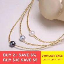 DAIMI ожерелье из натурального жемчуга с резьбой жемчужное ожерелье 11-12 мм ПЕРФОРИРОВАННОЕ ожерелье ювелирное изделие подарок для женщин