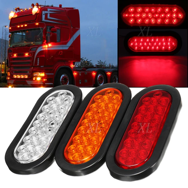 1 paire 6 22-LED ovale rouge Stop/clignotant/frein/marqueur/queue