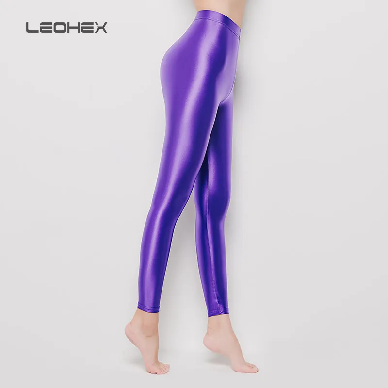 Купить Штаны  LEOHEX Spandex Glossy Opaque Pantyhose Shiny High Waist  Tights Sexy Stockings Yoga Pants Training Women Sports Leggings Fitness