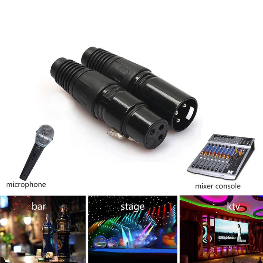 10 Pairs 3 Pin XLR Connectors Male And Female Microphone Mic Cable Plug
