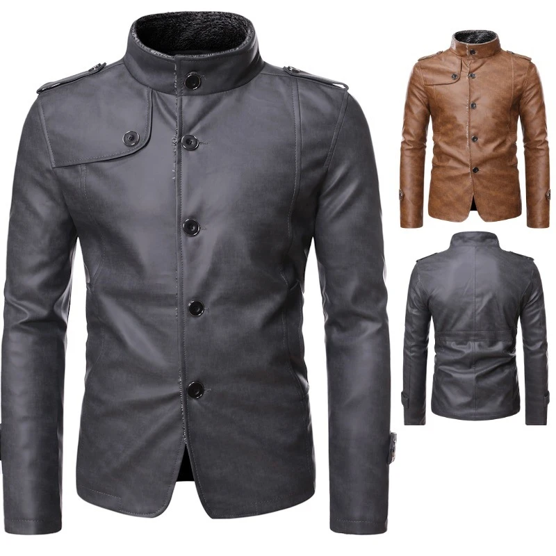 motorcycle leather jackets 2021 autumn and winter new stand-up collar men's fur one leather locomotive men's youth leather jacket men's jacket men's genuine leather coats & jackets