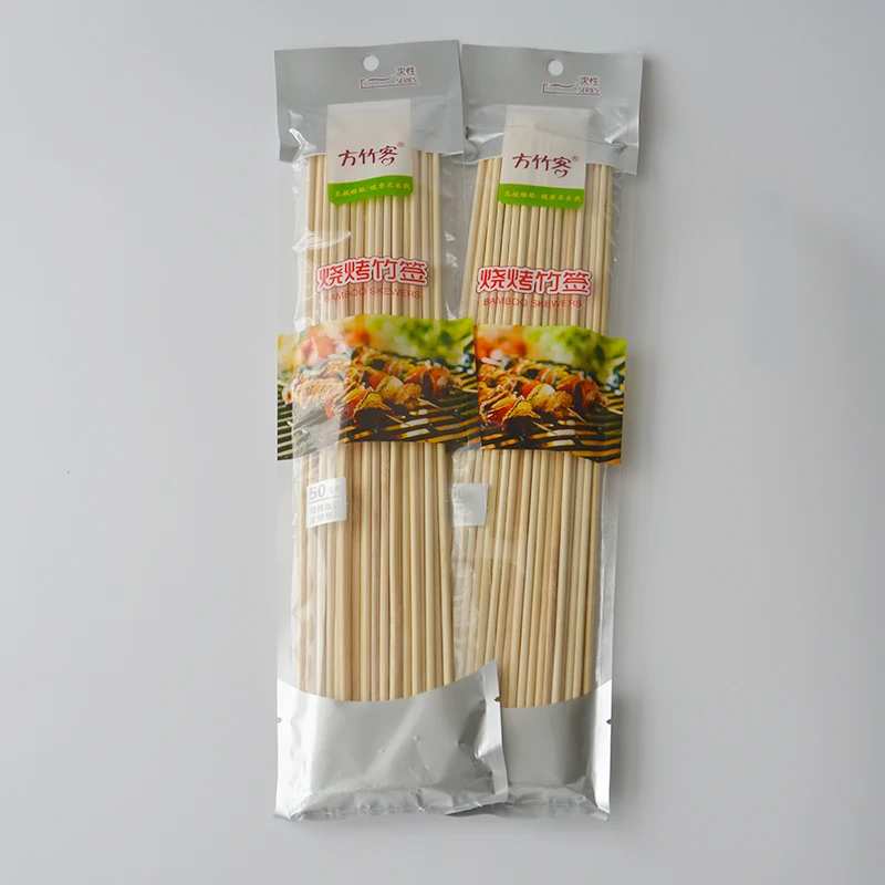 30CM 100Pcs/Package Bamboo Wood BBQ Skewer Food Bamboo Meat Tool Barbecue Outdoor Camping Party Disposable Long Stick Restaurant