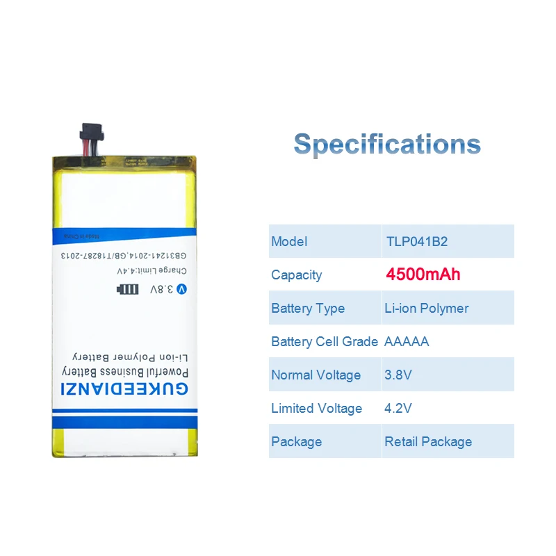 GUKEEDIANZI TLP041B2 планшет литиевая запасная батарея для Alcatel E710 One Touch EVO 7 EVO7 HD 4500 мАч литий-полимерная батарея