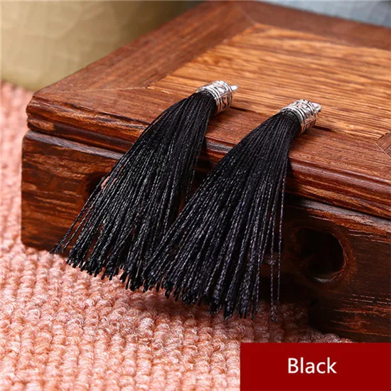 Black tassels 1 упаковка, подвесное кольцо, ментальные колпачки, кисточка, бахрома, подвеска, сделай сам, рукоделие, кисточки, отделка одежды, занавески, Декор, серьги, ювелирные изделия, компоненты - Цвет: Black tassels