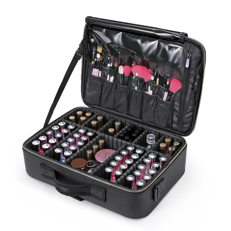 

Quality Professional Makeup Case Female Beauty Nail Box Cosmetic Case Travel Big Capacity Storage Bag Suitcases For Makeup