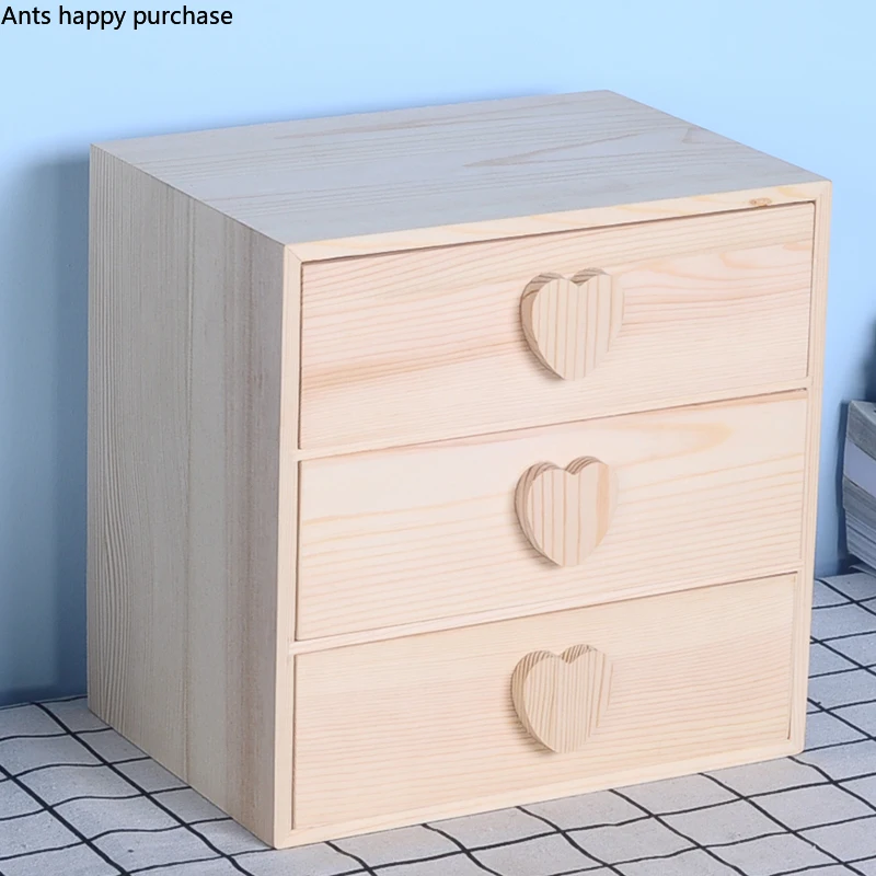 Креативный деревянный ящик для хранения современный домашний Настольный косметический офисный шкафчик для хранения организации декоративные аксессуары