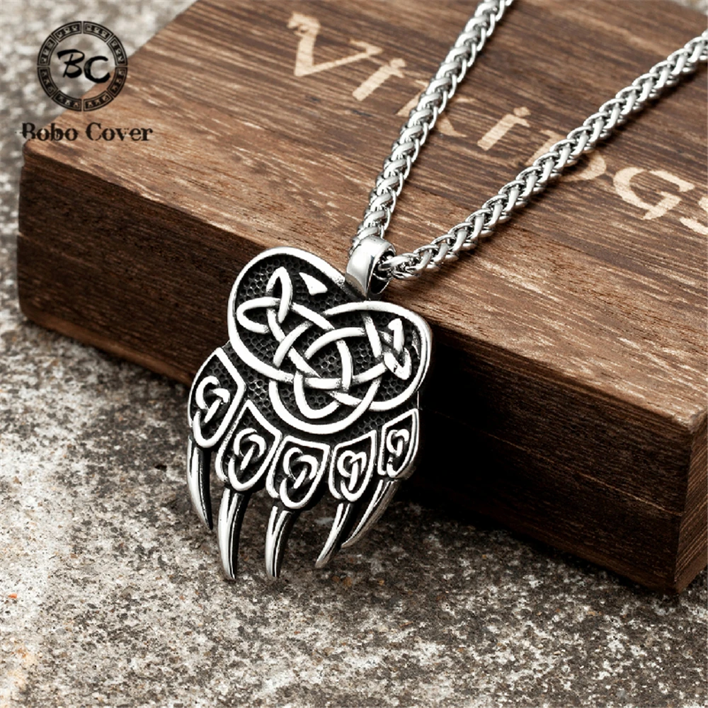 Punk Norse Vikings Bear Claw Necklace Mens Stainless Steel Self-defense  Trinity Runes Amulet Pendant Pagan Jewelry As Male Gifts - Necklace -  AliExpress