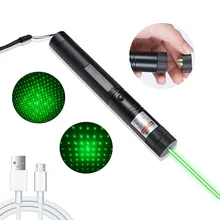 

High Power 532nm Green/Red/Purple 10000m USB303 Laser Pointer Handheld Rechargeable Adjustable Focus with USB Cable
