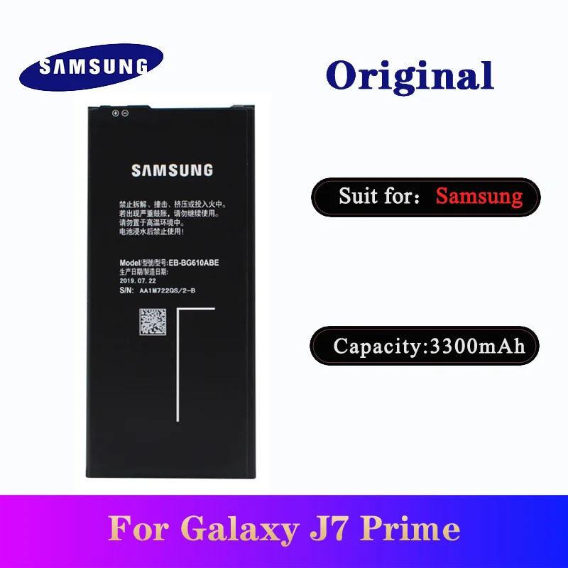 

Battery EB-BG610ABE For Samsung Galaxy On7 2016 J7 Prime G610 G615 G6100 J7 Prime 2 J7 Max Original Replacement Bateria 3300mAh