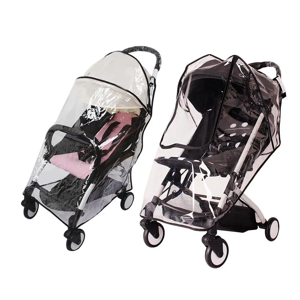 

New Stroller Accessories Waterproof Rain Cover Transparent Wind Dust Shield Zipper Open For Baby Strollers Pushchairs Raincoat