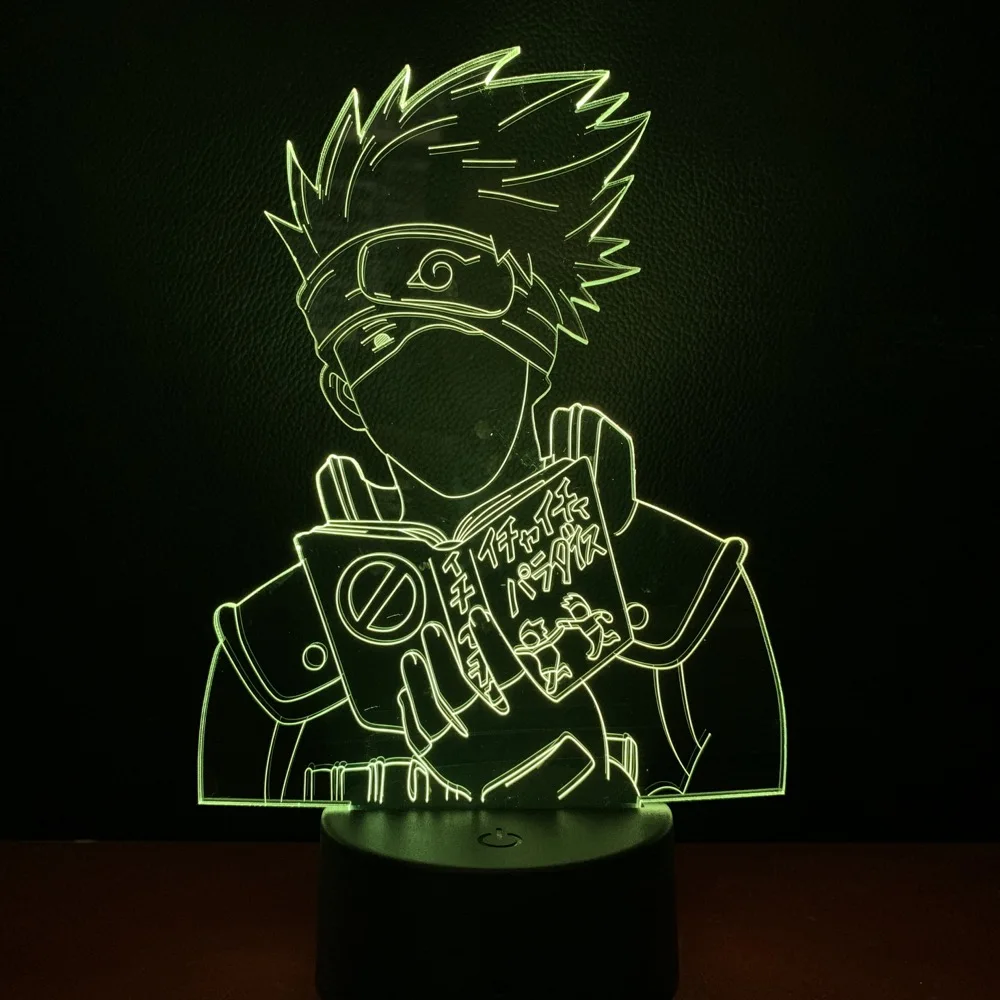 Japanese Anime Kakashi 3d Led Night Light Naruto Color Changing Decorative Lamp Child Gift Kids Manga Table Night Lamp Kakashi