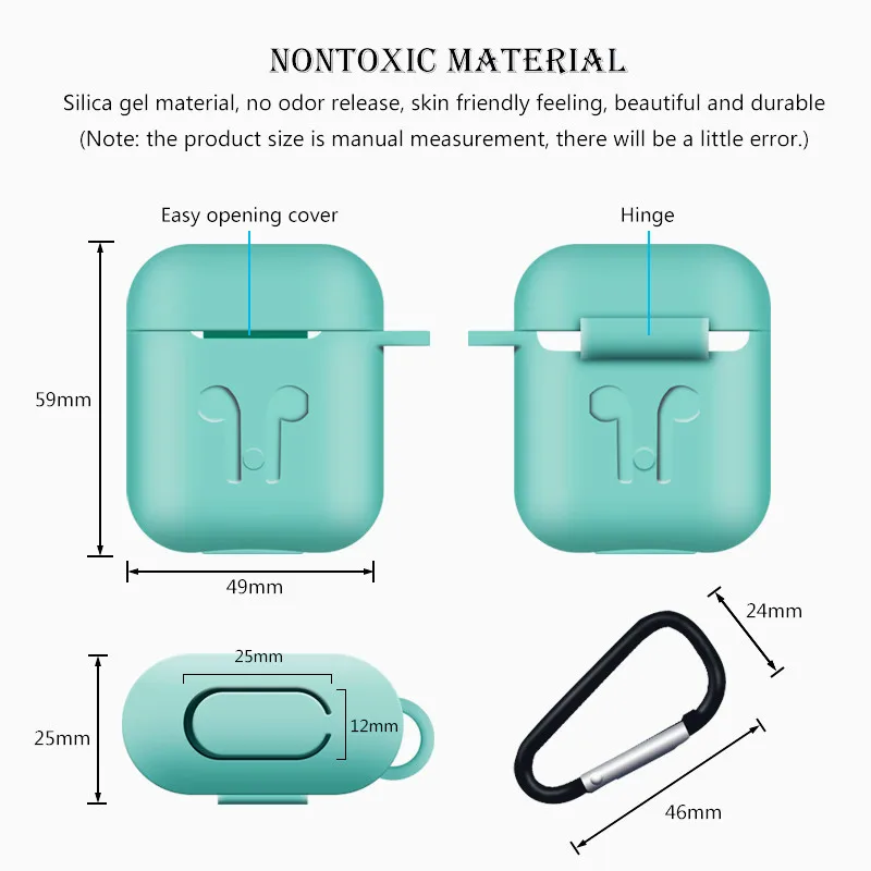 Силиконовый Bluetooth беспроводной чехол для наушников Защитный AirPods кожи Аксессуары