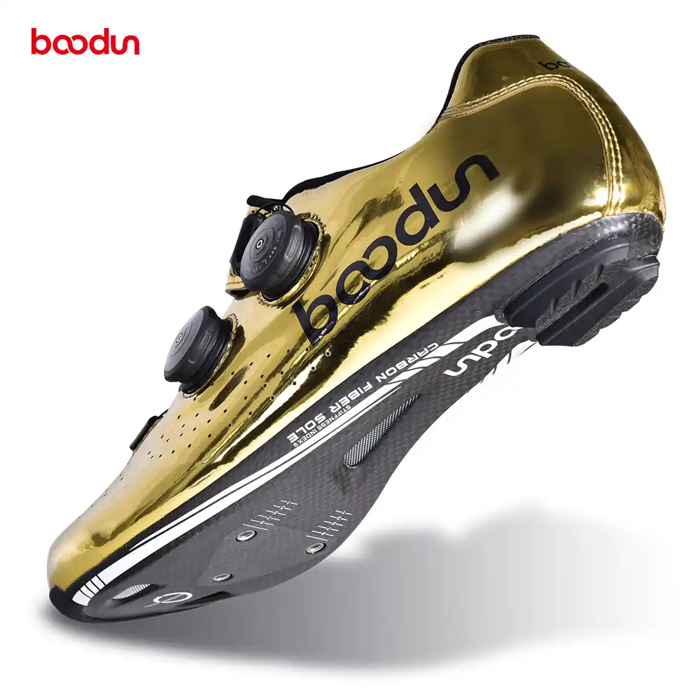 gold cycling shoes