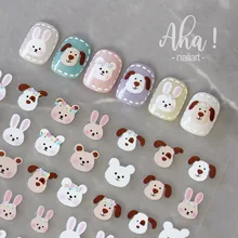 1PCS Cartoon Cute Dog Nail Stickers Japanese-style Stickers Nail Stickers Nail Decoration Frosted Thin Transparent Adhesive Nail