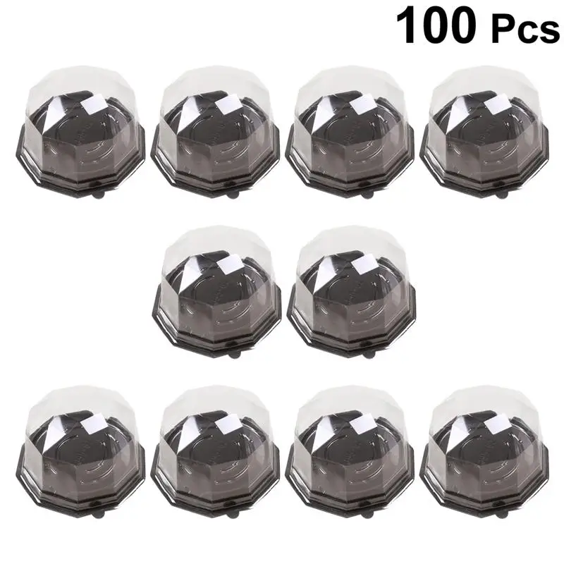 

100PCS Clear Plastic Cake Boxes Pastries Cases Disposable Transparent Cupcake Muffin Holders Cups for Puff Moon Cake