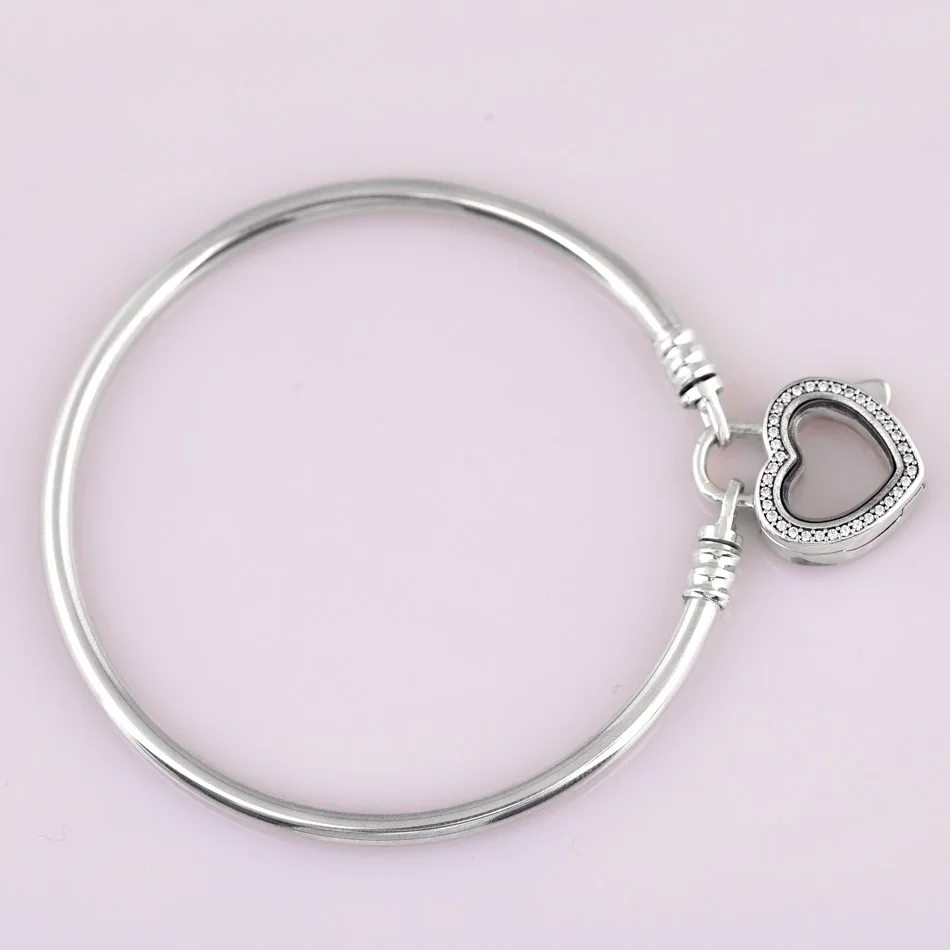 925 пробы серебряный браслет, Любовный сердечный медальон, браслет-цепочка в виде змеи, женский браслет с бусинами, очаровательные ювелирные изделия Diy