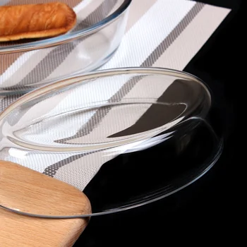 

1pc Transparent Heat Resistant Practical Baking Plate Glass Pizza Plates