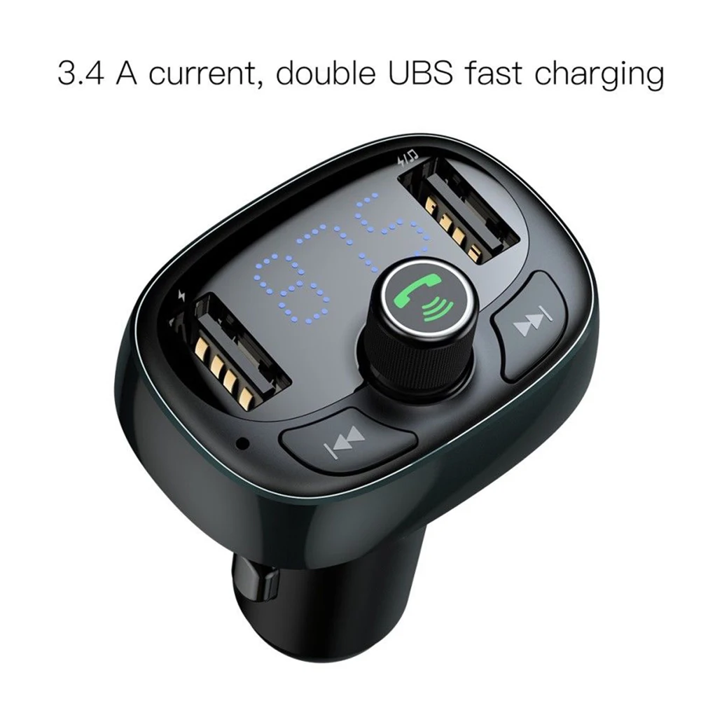 Быстрое Аудио Беспроводное зарядное устройство двойной USB беспроводной fm-передатчик Bluetooth адаптер модулятор mp3-плеер