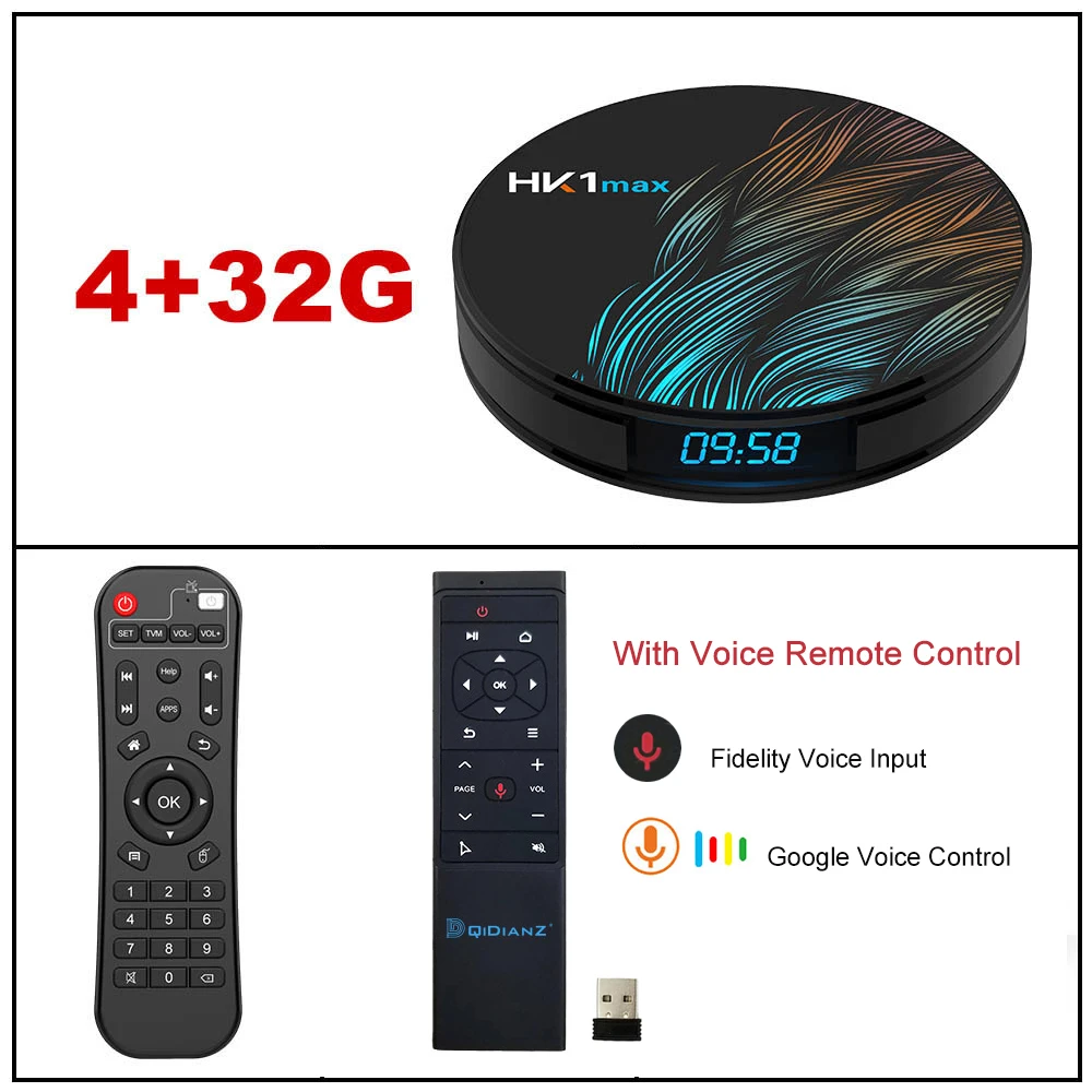 Android 9,0 HK1MAX Мини Смарт ТВ приставка 2,4G/5G Wifi четырехъядерный BT 4,0 телеприставка Netflix медиаплеер Голосовое управление PK X96 HK1 MAX - Цвет: 4G 32G MT12