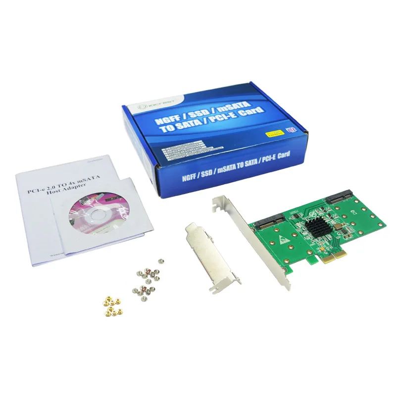 

4 Port mSATA Raid Card Converter SSD Adapter PCI-Express X2 Controller 6Gb/s RAID0 1 10