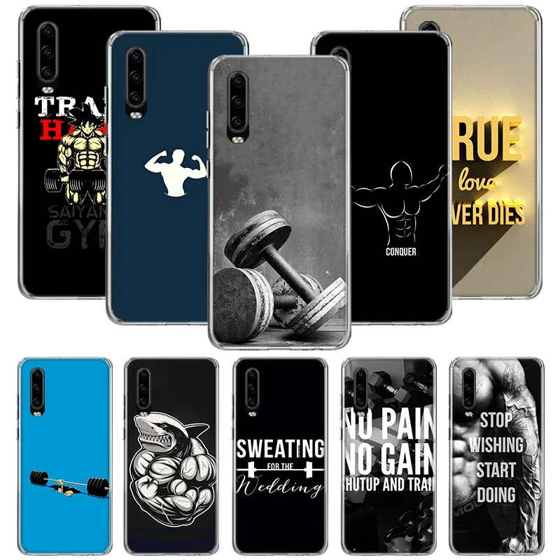 Чехол для бодибилдинга, тренажерного зала, фитнеса, для huawei P20 P30 P Smart Z Plus P10 mate 30 10 20 Lite Pro, силиконовый чехол для телефона