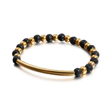 Винтажный натуральный сосновый браслет-цепочка с камнем эластичная цепочка аксессуары Золото Нержавеющая сталь Beeded наручные ювелирные изделия подарок для женщин