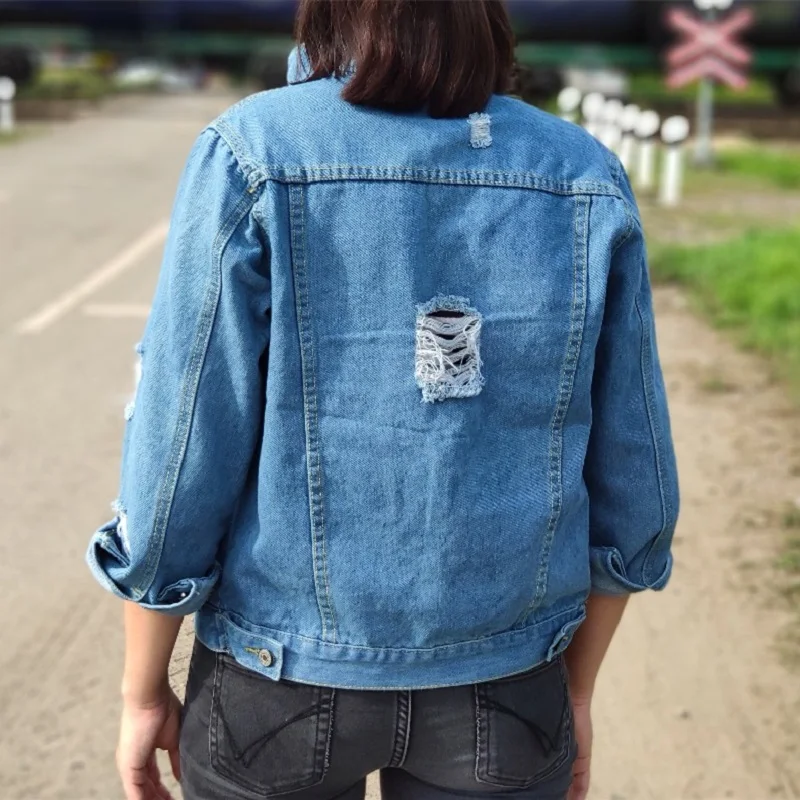 Promo Women Basic Coat Denim Jacket Women Winter Denim Jacket For Women Jeans Jacket Women Denim Coat Lad