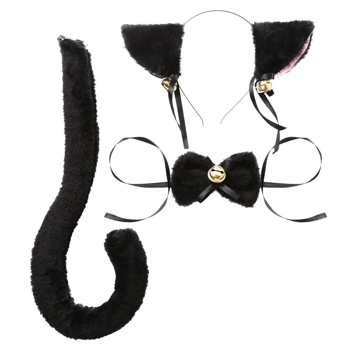 Costume Cosplay Oreilles De Chat 3 Pieces Cerceau Tete Avec Nœud Papillon Ensemble De Queue Pour Adultes Et Enfants Cdiscount Pret A Porter