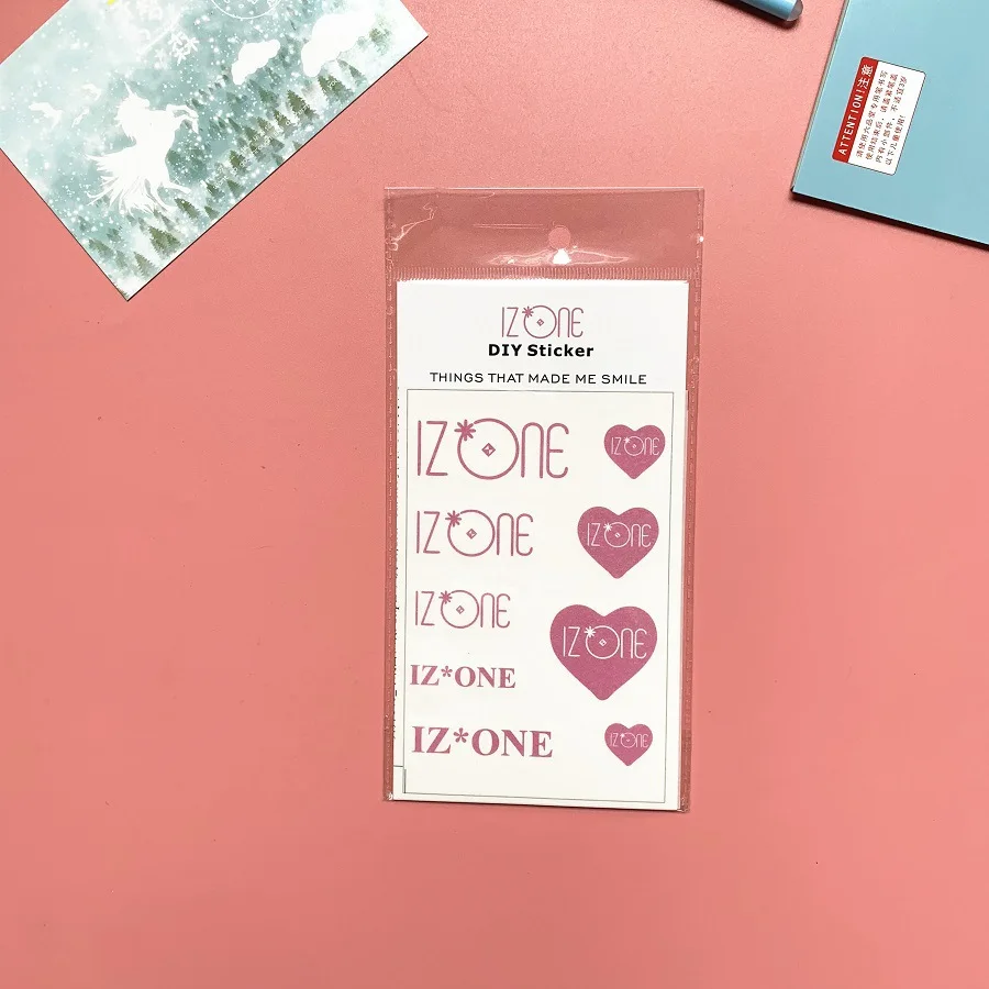 IZONE 1 шт Kpop наклейки Bangtan boys Blackpink Got7 seventeen blackpink twice exo DIY мультфильм наклейки для фанатов коллекция K-pop поставки - Цвет: IZONE
