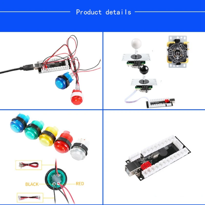 Аркадные DIY Kit светодиодный 2X нулевой задержкой USB энкодер + джойстики 20X аркадный