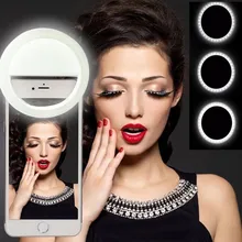 Селфи светодиодный зеркало кольцо вспышка свет портативный телефон лампа для селфи светящийся клип лампа камера фото прожектор