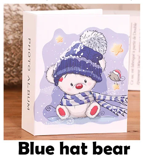 6 дюймов альбом мультфильм милая картина хранения фоторамка 100 шт альбом для вставки детей свадьба пара семейная память DIY подарок - Цвет: Blue hat bear