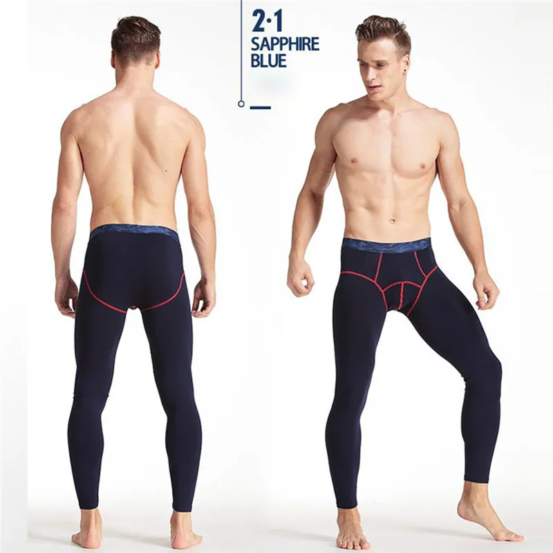 Pants Men Breathe Sexy Casual Slim Pouch leggings U Convex Separation Stretch Thermal Separation Youth Warm NEW Long JAYCOSIN