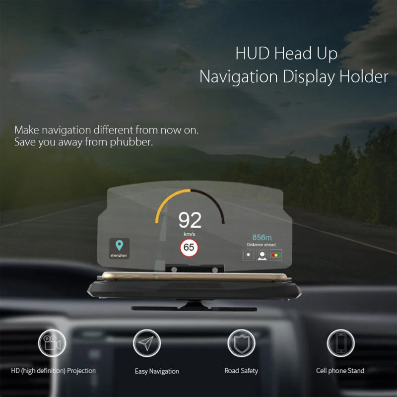 Автомобильный навигатор HUD держатель телефона gps проектор 6 дюймов авто Колыбель кронштейн HUD держатель навигации