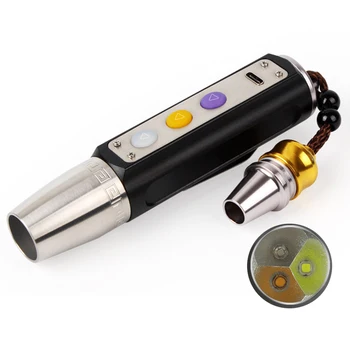 

3IN1 USB Rechargeable MINI LED Flashlight Diamond Gems Jewelry LED Torch 365NM UV Light Flourescent Lamp Yellow Light Lantern