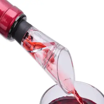 

2018 New Red Wine Funnel Bottle Pourer Silicone Rubber Wine Aerator Decanter Pourer LX7757