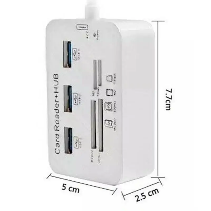 USB 2,0 концентратор портативный адаптер 3 порта USB 3,0 MS M2 TF считыватель карт памяти сплиттер скорость передачи данных до 480 BPS