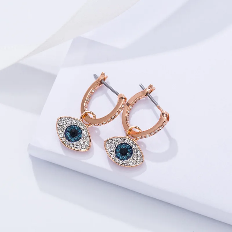 AYOO Swa Devil Blue Zircon DUO Eyering серьги MULTI-COLRED серьги из розового золота высокого качества