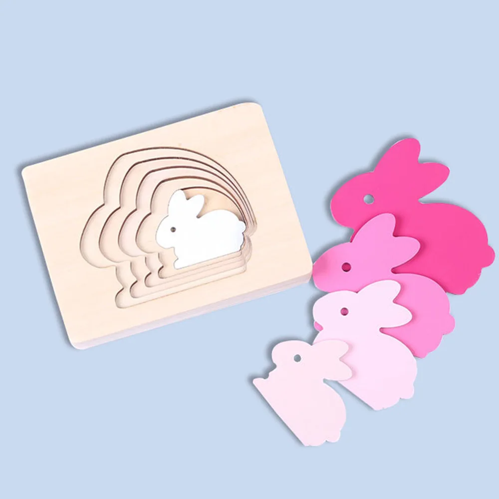 

Kids Wooden Toys For Children Animal Carton 3D Puzzle Multilayer Jigsaw Puzzles Baby Toys Child Early Educational learning toys