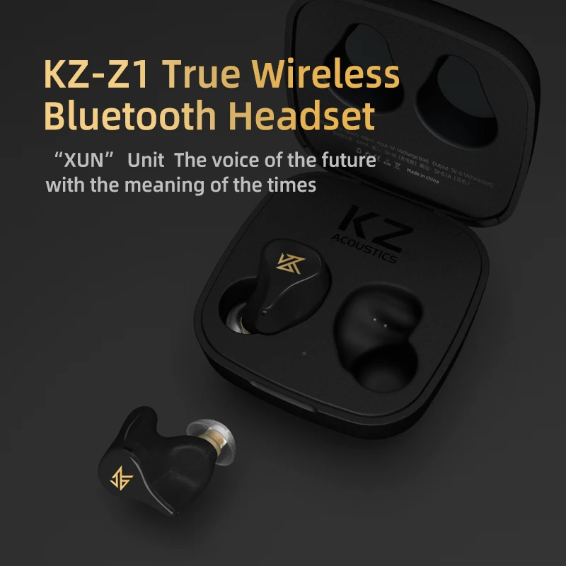 KZ Z1 TWS True Wireless Bluetooth v5.0 Earphones Dual Magnetic Dynamic Game Earbuds Touch Control Noise Cancelling Sport Headset