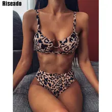 Riseado, сексуальный бикини Mirco,, Леопардовый купальник, женский купальник с высокой талией, Бразильский бикини, набор, пуш-ап, пляжная одежда, бикини
