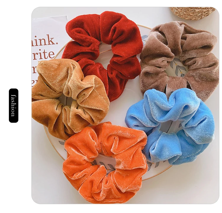 2021 herbst winter Neue Süße Candy farben weiche Kleine Mädchen Frauen Haar Elastische Haar Band Haar Seile Haar Zubehör Headwear – Detail 3