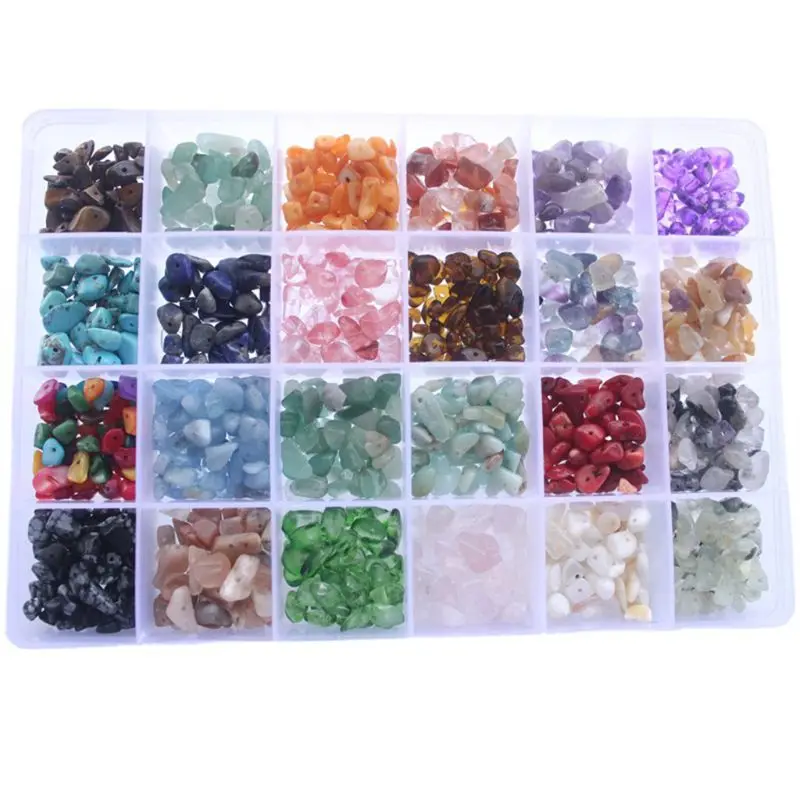 Faux-Crystal-Chips Box-Strings Jewelry Making-Bracelets Irregular-Gemstone-Beads DIY
