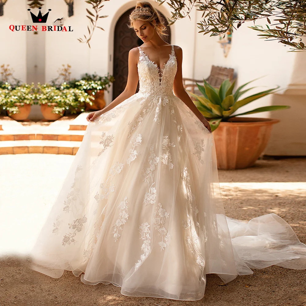 

Ball Gown Long Formal Wedding Dresses Floor Length Tulle Lace Appliques Bridal Gown 2023 New Design Custom Made DS53