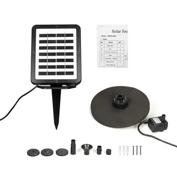 

Solar Panel Fountain 1.5W Solar Panel Submersible Pump Brushless Water Pump Kit For Landscape Pool Garden Decoration